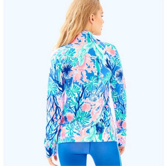 Lilly Pulitzer XXS Captain Popover Multi Jet Stream, Gold Buttons, Pocket Pouch - Picture 2 of 4